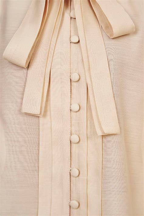 Serin Pcs Pussybow Top In Almond Nude Chello