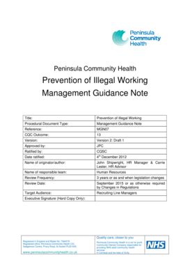 Fillable Online Rcht Nhs Prevention Of Illegal Working Management