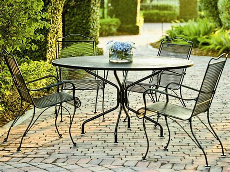 Woodard Tucson Mesh Wrought Iron Patio Dining Set TSMSH