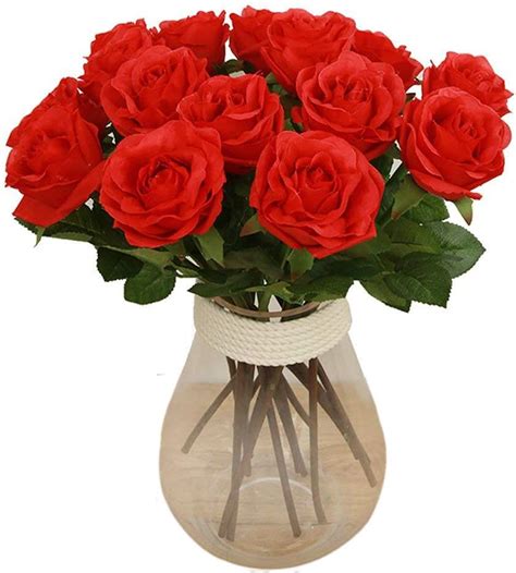 Amazon Bringsine Artificial Flowers Pu Silk Rose Home Decorations