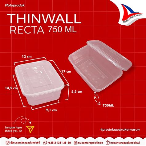 Jual Thinwall Kcs Recta Ml Pcs Kotak Makan Nasi Plastik