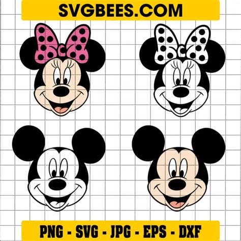 Disney Character Mickey Mouse Head SVG and PNG - SVGbees