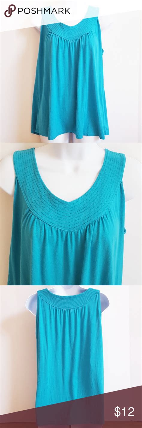 Dressbarn Sleeveless Top Large Turquoise