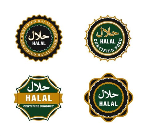 Premium Vector Halal Food Certificate Label Collection