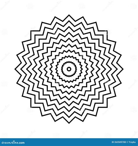 Abstract Geometric Circle Zig Zag Lines Pattern Stock Vector