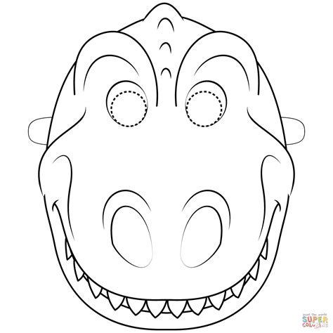 Dinosaur mask coloring page free printable coloring pages – Artofit