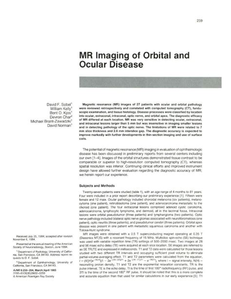 Pdf Mr Imaging Of Orbital And Ocular Disease Into Ocular