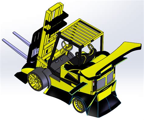 Forklift Gt叉车简易solidworks 2018模型图纸下载 懒石网