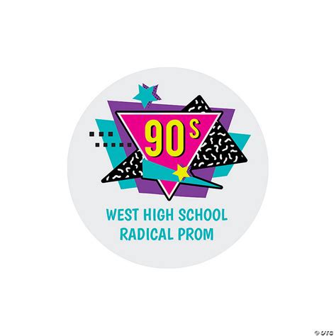 Personalized Radical 90s Favor Stickers Oriental Trading