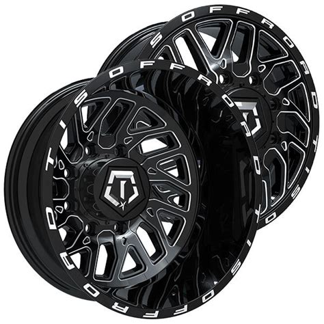 Tis Wheels Bm Dually Gloss Black Milled Off Road Rims Tor