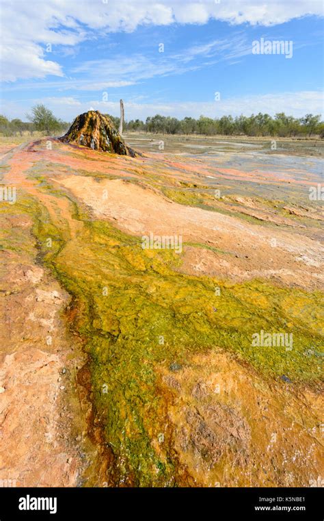 Century Old Artesian Bore Showing Colourful Mineral Deposits Hot Water Still Flows Burketown