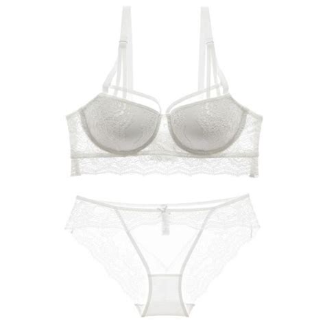 ENSEMBLE LINGERIE Gathering Fashion Blanc Tissu Respirant Bretelle Ajustable Blanc