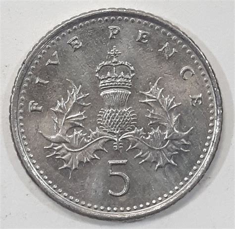 1999 Uk Great Britain Five Pence 5 Queen Elizabeth Ii Dg Reg Fd Met