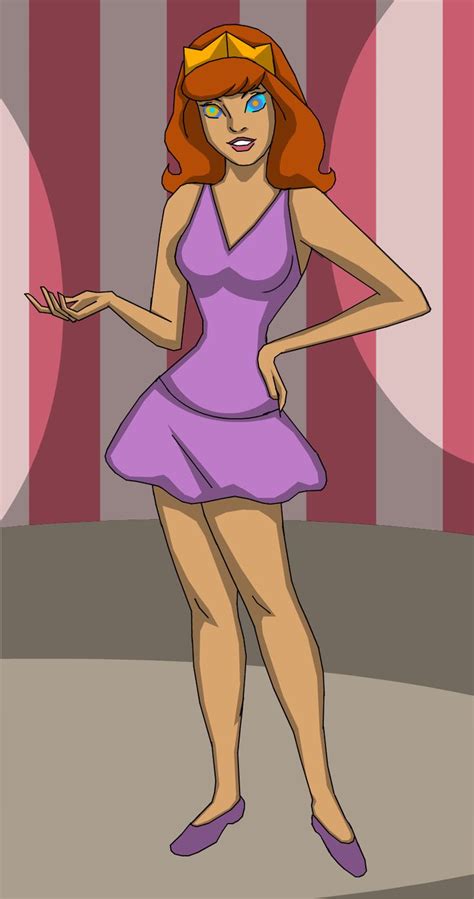 An Animated Woman In A Purple Dress