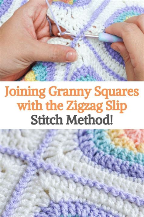 How To Join Granny Squares With The Zigzag Slip Stitch Method Slip