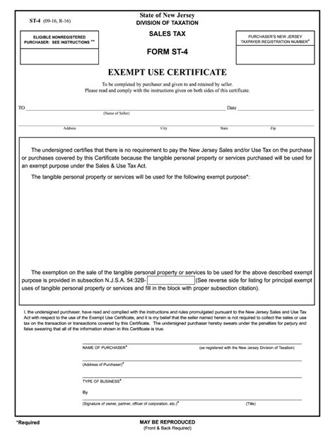 Sales Tax Exemption Certificate Sample