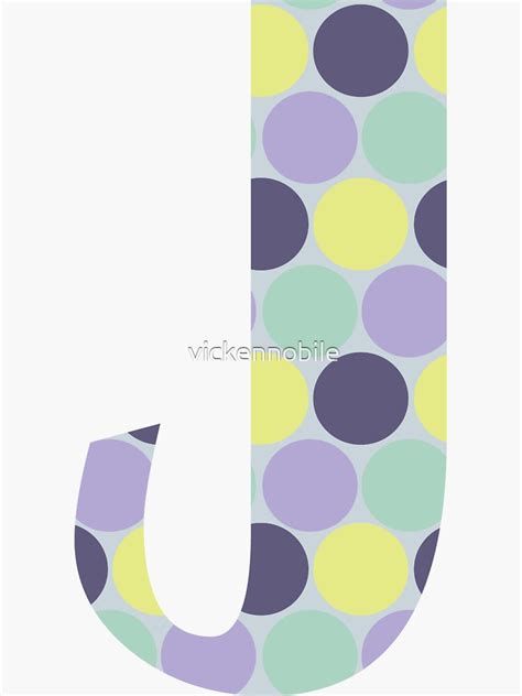 Purple Polka Dot Letter J Sticker For Sale By Vickennobile Redbubble