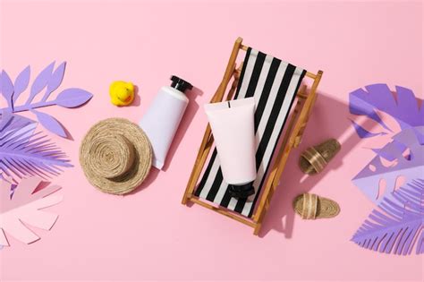 Premium Photo Concept Of Summer Skin Care Accessories Top View