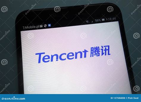 Tencent Logo On A Smartphone Editorial Stock Photo Image Of Currency