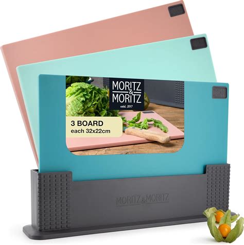 Moritz Moritz 3 X Chopping Board Set With Stand 32 X 22 Cm