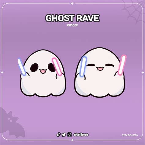 Animated Ghost Rave Emote For Halloween Jam Dancing Glowstick Cute