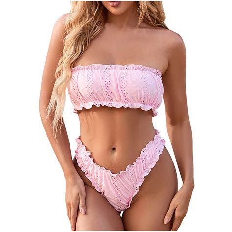 Quyuon Women Piece Bikinis Push Up Swinsuit Modest Beachwear Sets One