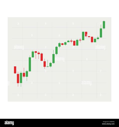 Bullish Candlestick Chart Showing Up Trend Vector Illustration For