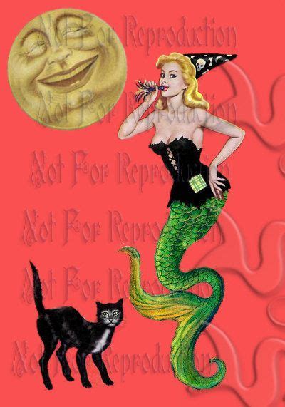 Phm5 Halloween Fabric Fantasy Fabric Block Mermaid Panel Halloween