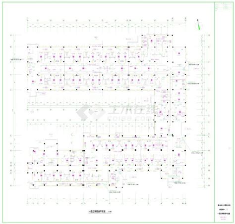 某地市医院病房楼暖通cad施工图土木在线