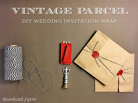 Diy Vintage Parcel Wedding Invitation Wrap