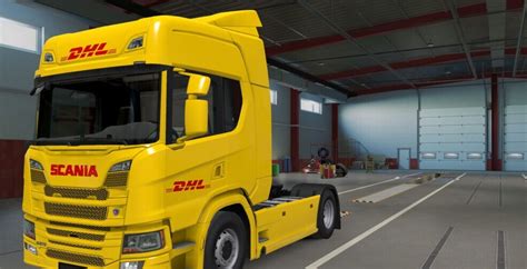 DHL Skin For Scania NG RS And Scania NextGen PGRS Pack ETS 2 Mods