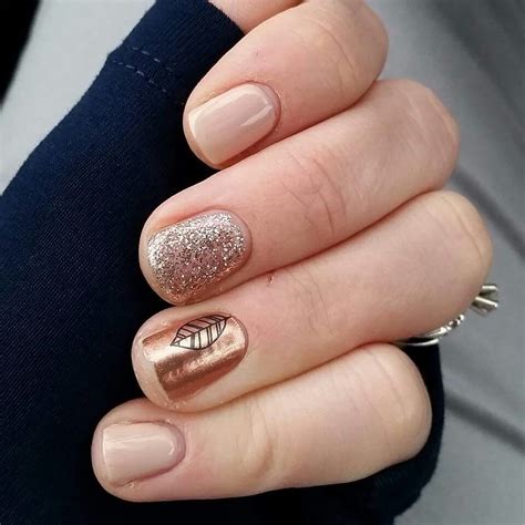 Gold Nude Mani Nails Pretty Nails Acrylic Nail Designs