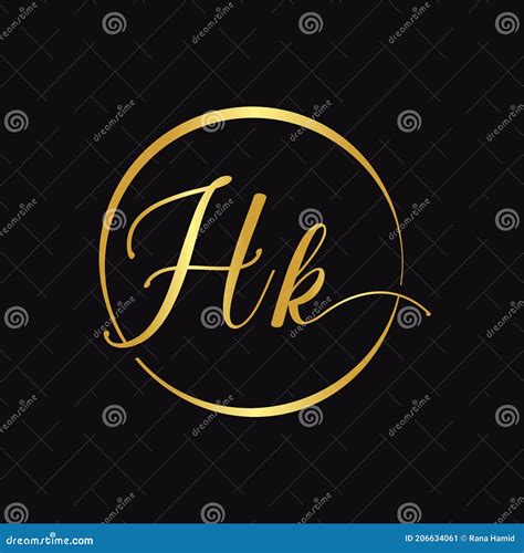 Plantilla Vectorial De Diseño De Logotipo De Script De Hk Ilustración