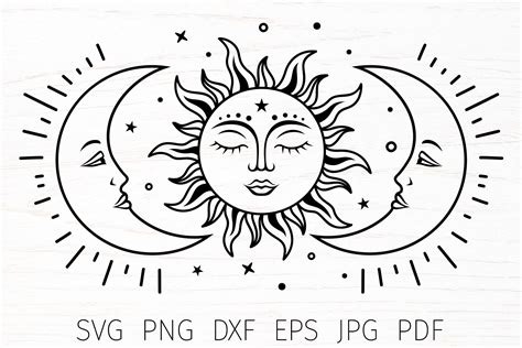 Visual Arts Craft Supplies Tools Collage Mystical Svg Boho Sun Svg