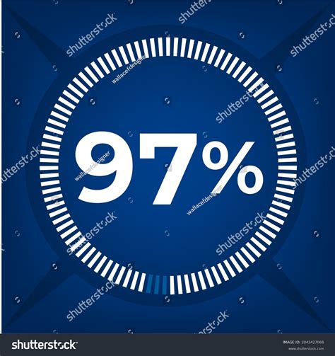 97 Percent Count On Dark Blue Background Royalty Free Stock Vector