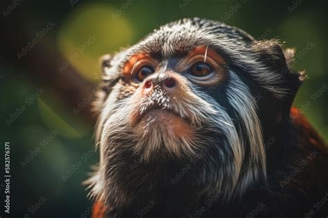 Whimsical Emperor Tamarin Exploring The Amazon Rainforest Created With