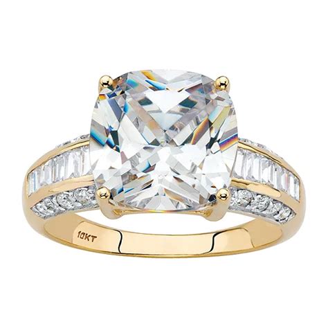 Diamonart® Womens 3 1 4 Ct T W White Cubic Zirconia 10k Gold Square