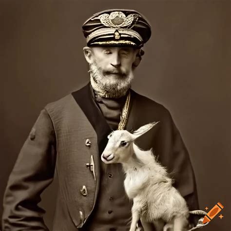 Victorian Sea Captain With Baby Goats On Craiyon