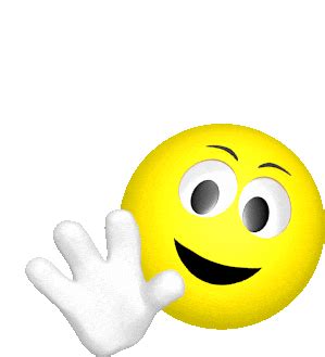 A Yellow Smiley Face With One Hand Up To The Side