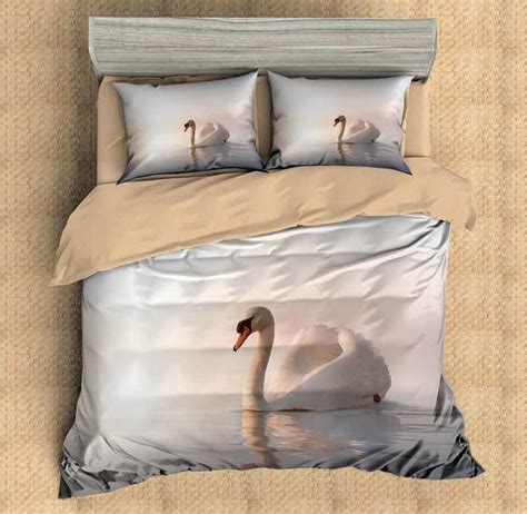 Swan Bedding Set Duvet Cover Set Teeuni