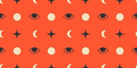 Premium Vector Vector Orange Eye Seamless Pattern Design Grunge Style