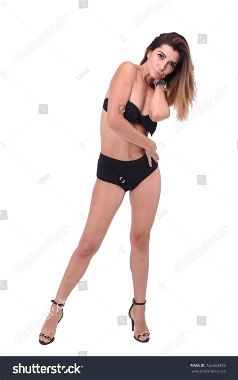 Nude Brunette Girl Dressed Black Lingerie Stock Photo Shutterstock