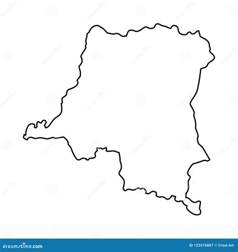 Democratic Republic Of The Congo Outline Map Vector Illustrati Stock