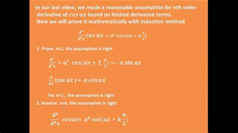 Nth Order Derivative Formula In Cosx Function Youtube