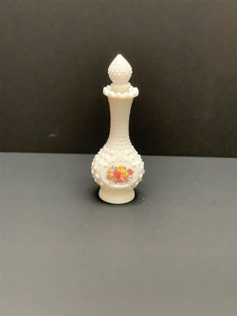 Vintage Avon Fenton Hobnail White Milk Glass Perfume Gem