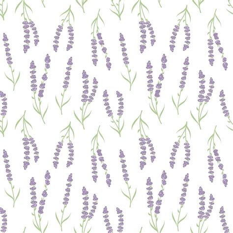 Premium Vector Cute Floral Lavenders Seamless Repeat Pattern