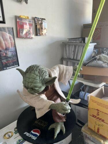 Vintage Star Wars The Best Yoda Life Sized Fight Ready Statue Pepsi