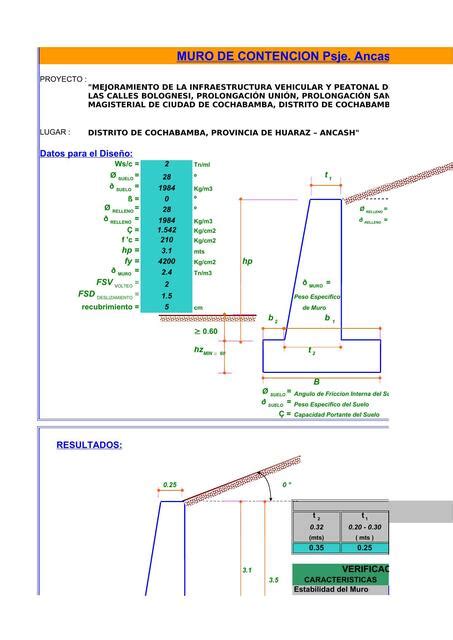 Memoria De Calculo Muros De Contenci Emilio Udocz