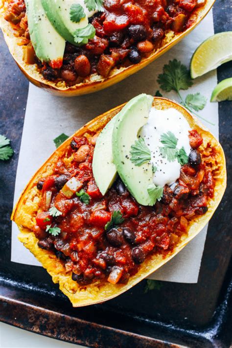 Chili Stuffed Spaghetti Squash Bowls Making Thyme For Health