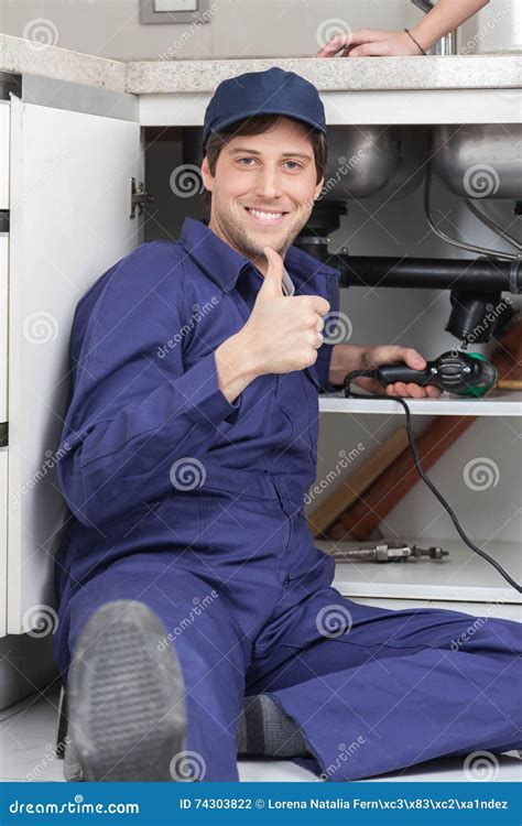 Plumber Okay Stock Photo Image Of Feel Plumbing Handsome 74303822